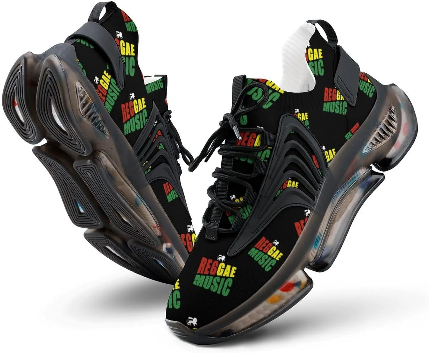 Reggae Music Jamaica Lion Men's Running Shoes Lightweight Walking Shoe Breathable Sneaker
