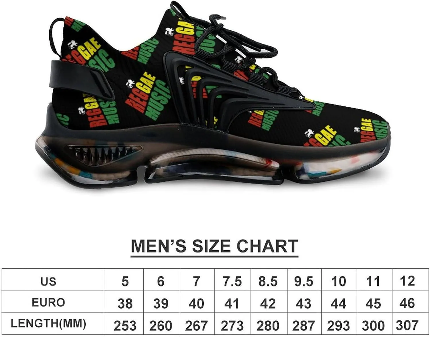 Reggae Music Jamaica Lion Men's Running Shoes Lightweight Walking Shoe Breathable Sneaker