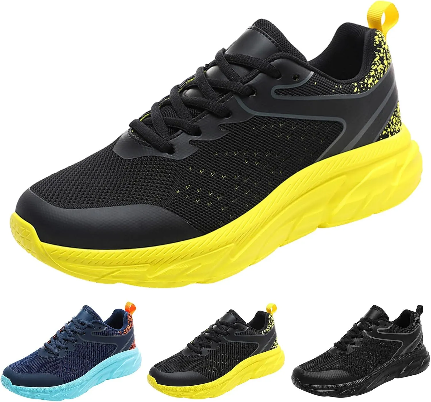 Running Shoes for Men Gym Tennis Athletic Mesh Cushion Sneakers Ultra Breathable Mesh Lightweight Sports Fashion Workout Casual Shoes with Arch Support Men's Thick Sole Sneakers