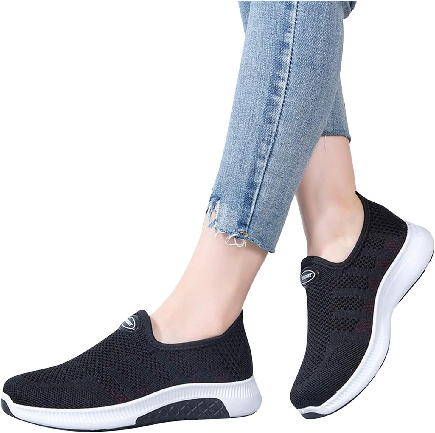 SBGMoSJ Running Shoes Womens Lightweight Fashion Sport Sneakers Zapatos Antiderrapantes para Mujer Womens Slip On Shoes Wide Width Womens White Platform Sneakers Zapatos Antideslizantes para Mujer