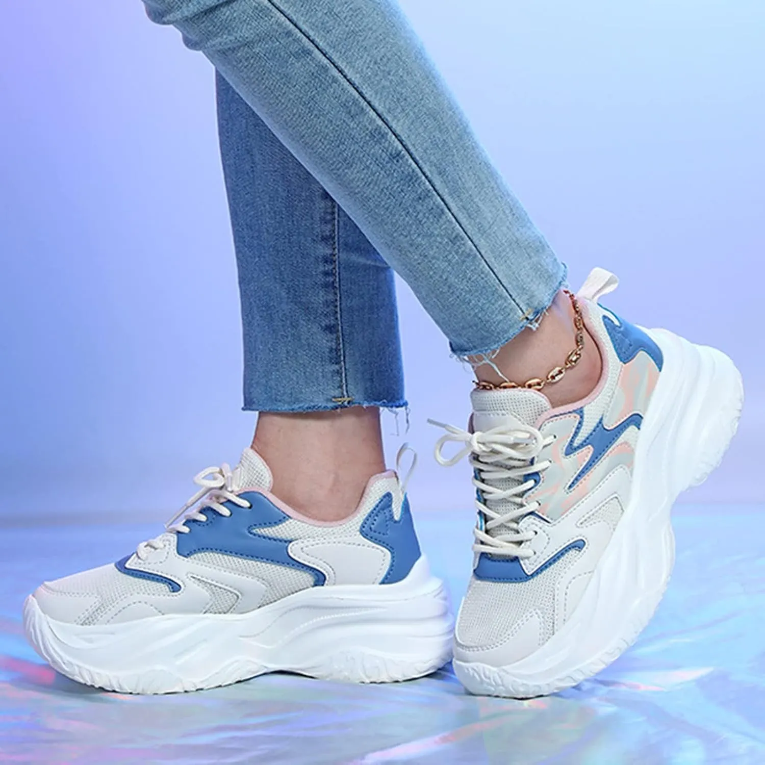 SBGMoSJ Women Sneakers Black Casual Women's Navy Blue Slip On Flat Shoes Size 8 White Tennis Shoes Women Dressy Business Casual Sneakers for Women 2023 Zapatos para Mujer Antideslizante