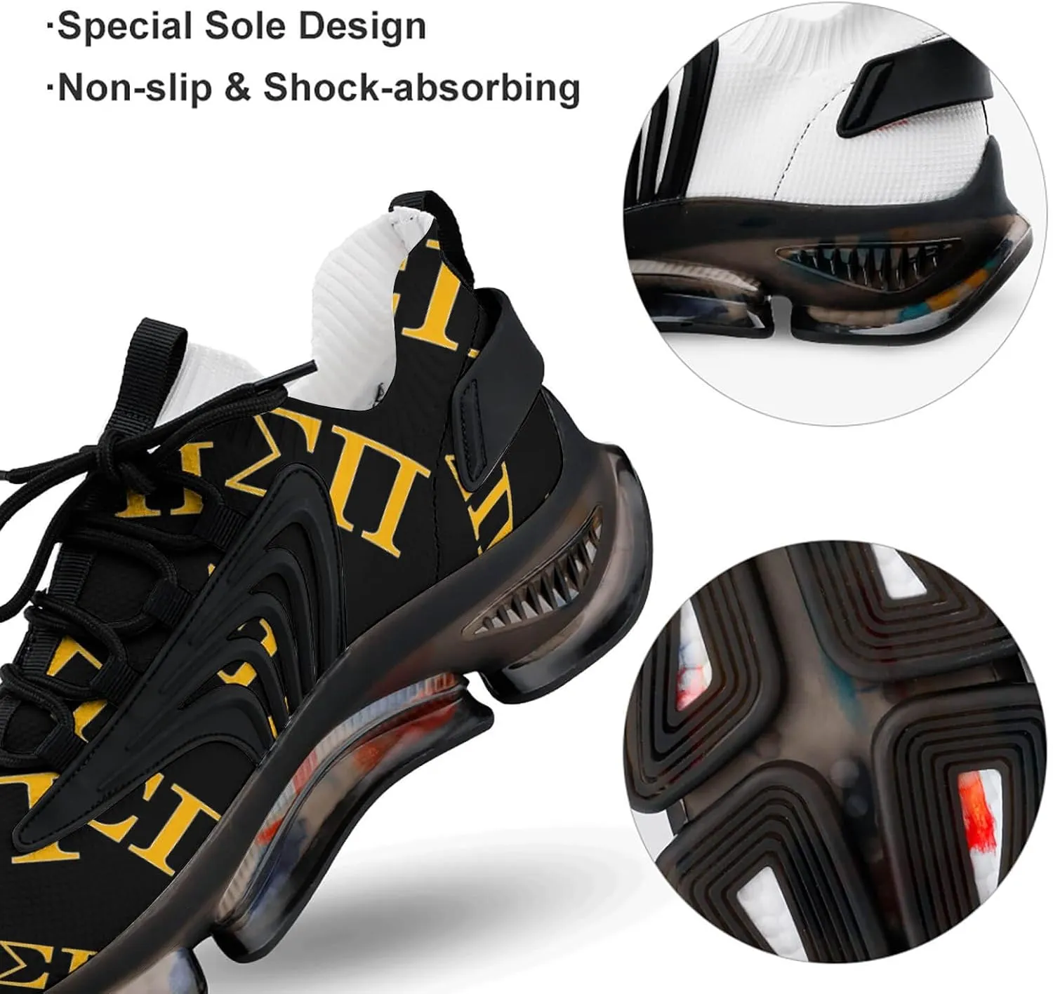 Sigma Pi Men's Running Shoes Lightweight Walking Shoe Breathable Sneaker