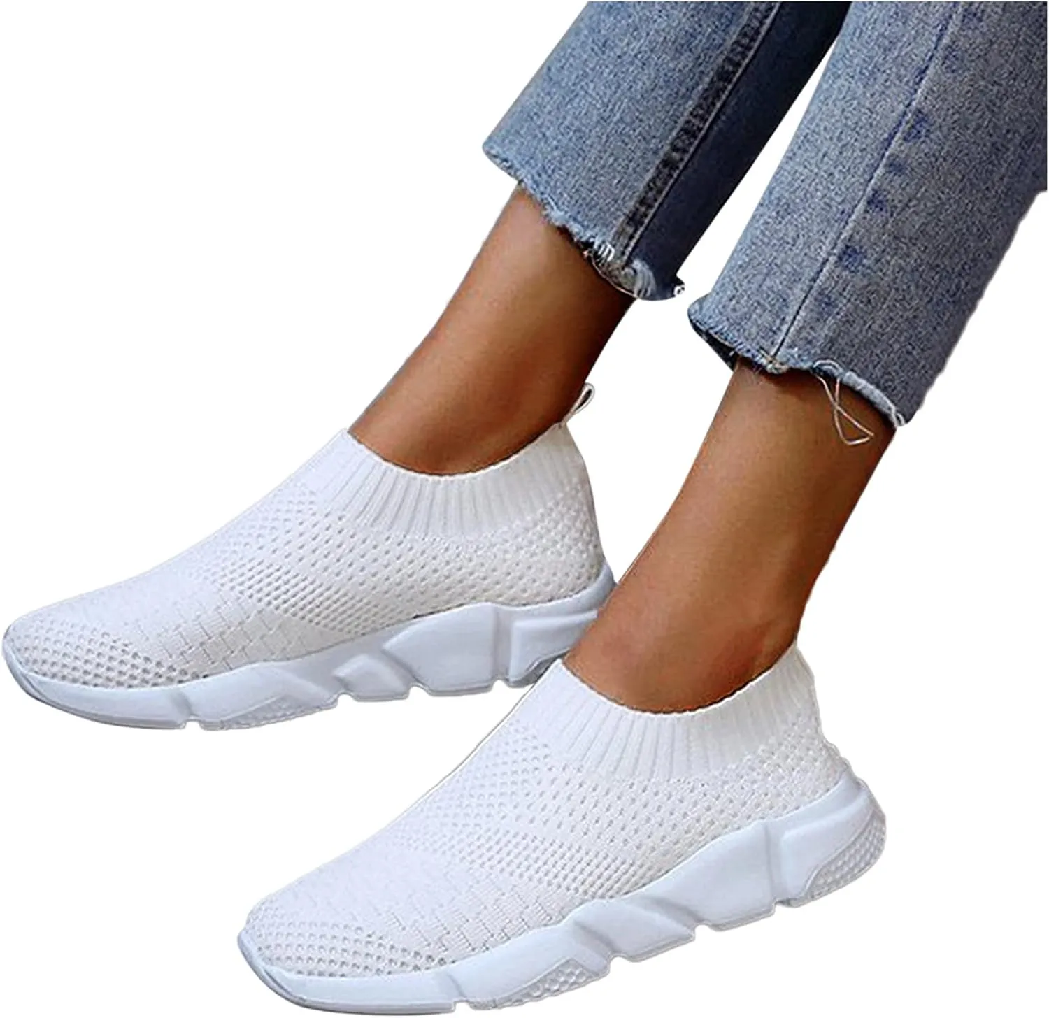 Slip On Sneakers Women Size 8 Wide Comfy Winter Dress Shoes for Women Business Casual Shoes for Women Arch Support Womens Running Shoes Wide Zapatos Ortopedicos para Mujer Blancos