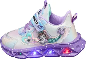 Sneakers for Girls Casual Shoes LED Light Up Sneakers Princess Shoes Baby Toddler Athletic Jogging Shoes