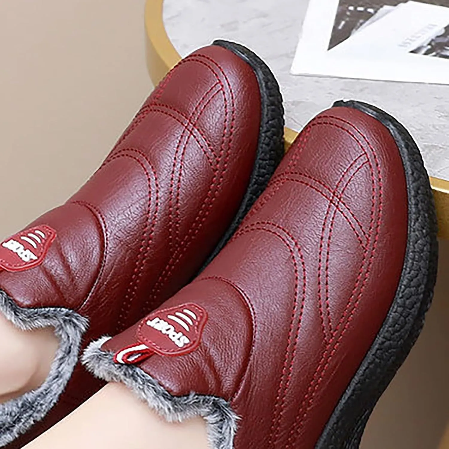 Sneakers for Men Work Shoes Women Women's Loafer Flat Round Toe Slip On Casual Black Loafers Women Comfortable Platform Sneakers for Women Black