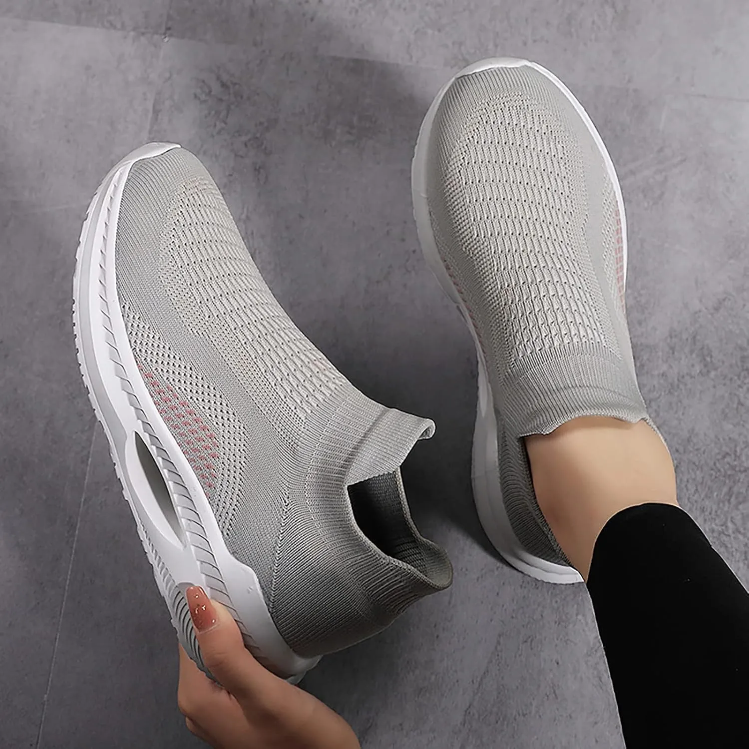 Sneakers for Women Slip Ons Slip On Shoes Women Comfortable Open Back Womens Black Athletic Shoes Size 8 Running Shoes for Women Wide Feet Tenis Antideslizante para Mujer De Cocina