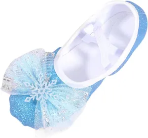 Sneakers with Bow and Glitter for Girls Childrens Light Cozy Soft Sole Shoes Dance Ballet Performance Indoor Yoga Shoes