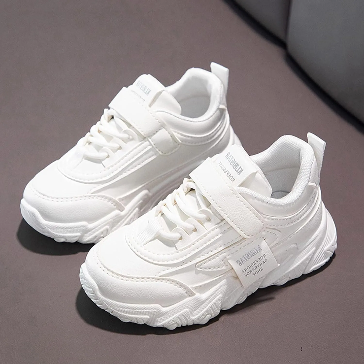 Sole Non Slip Running Sport Shoes for Kids Childrens Toddler Strap Lace Ankle Sneakers Lightweight Breathable Casual
