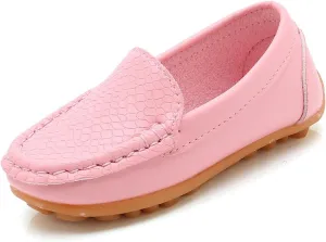 Sole Rubber Leather Loafers for Toddler Boys Kids Closed Toe Ankle Non Slip Sneaker Casual Soft First Walking Shoes