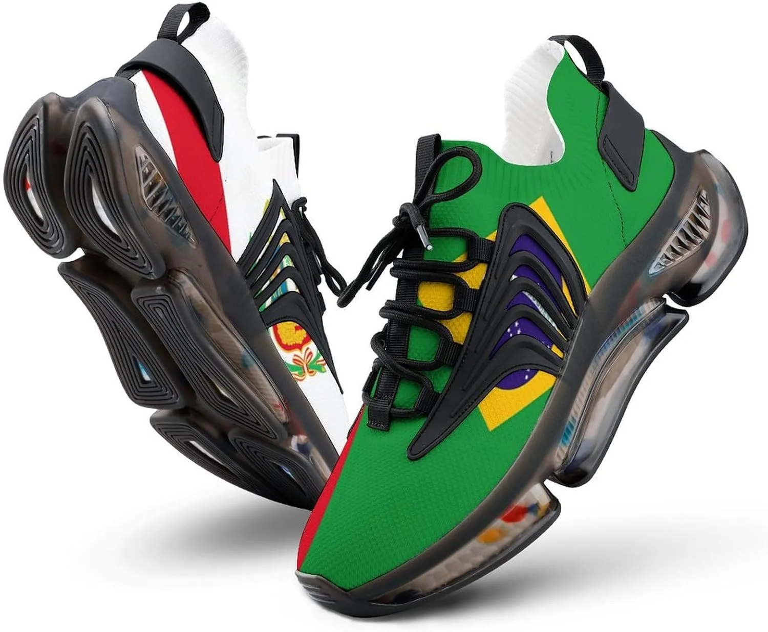 Spain Flag Peru State Flag Men's Running Shoes Lightweight Walking Shoe Breathable Sneaker