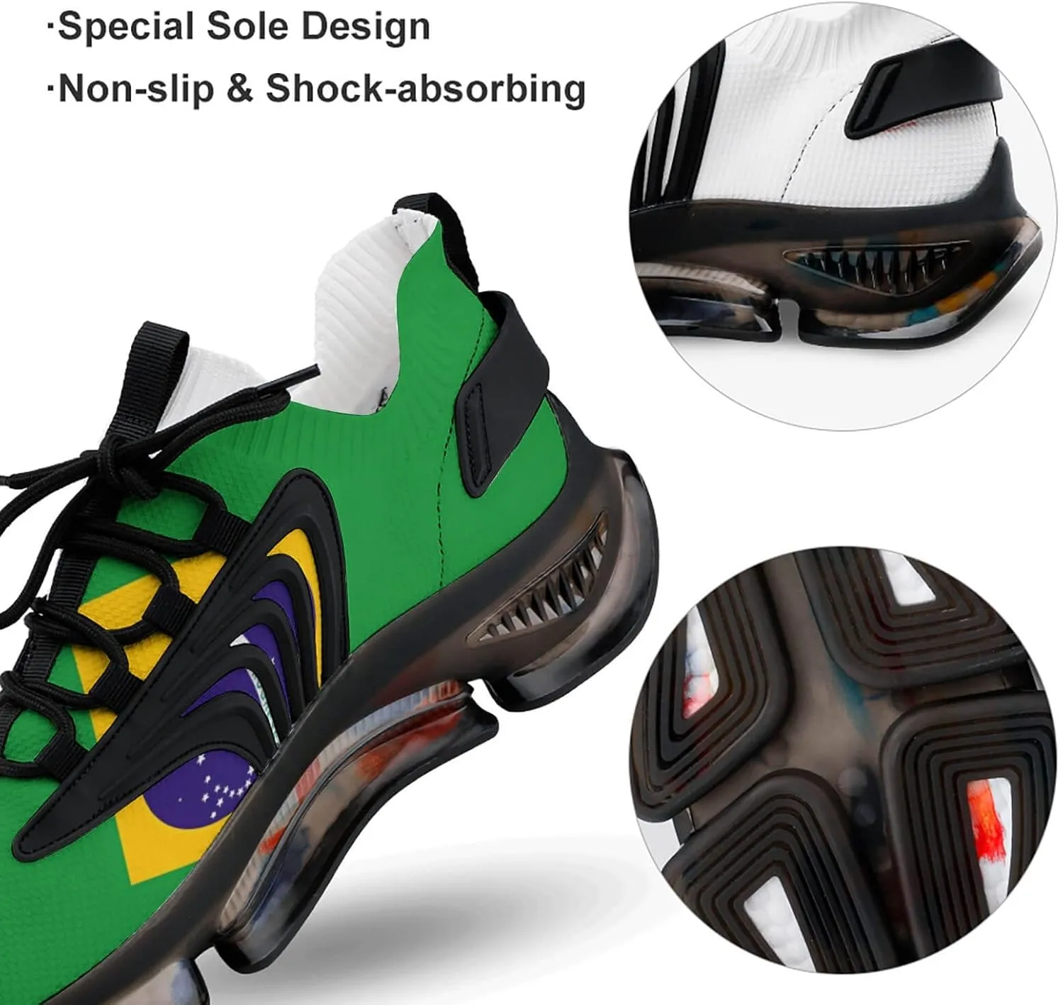 Spain Flag Peru State Flag Men's Running Shoes Lightweight Walking Shoe Breathable Sneaker