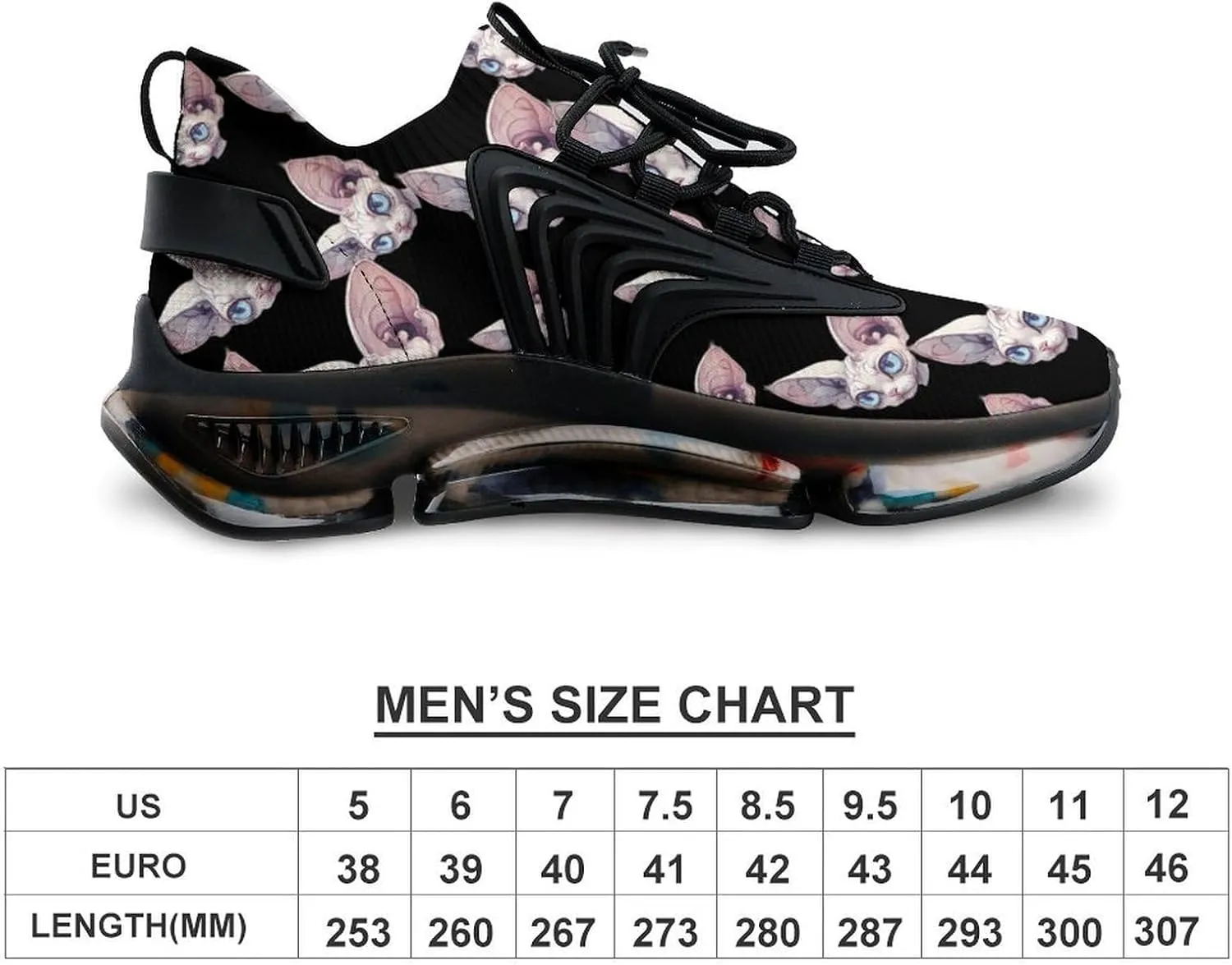 Sphynx Cat Head Men's Running Shoes Lightweight Walking Shoe Breathable Sneaker
