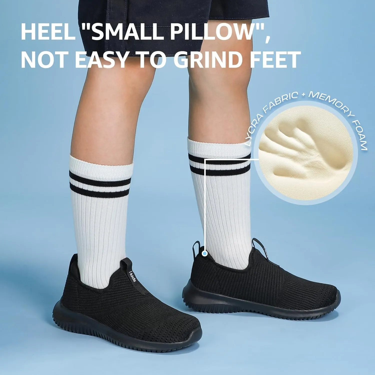 STQ Kids Shoes Girls Boys Lightweight Slip on Walking Sneakers
