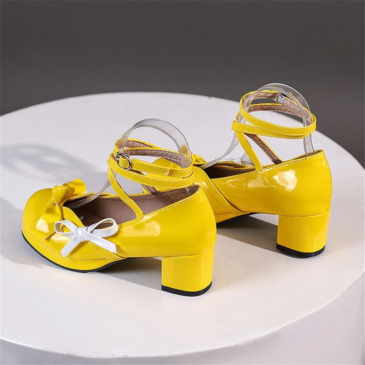 Strappy Heels for Women Women's Lace Up Heeled Sandals White Lace Heels Women's Open Toe Ankle Strap Chunky Heels
