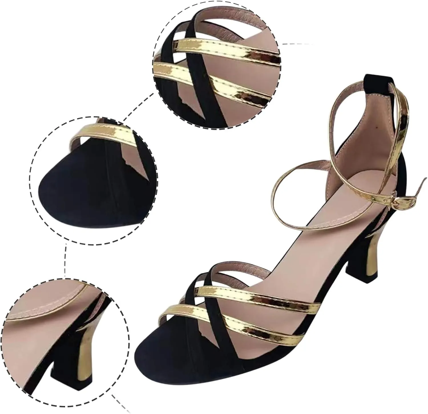 Strappy Heels For Women Women's Summer Fashion Suede Open Toe Package Heel Sandals Casual Comfortable Fine High Heel