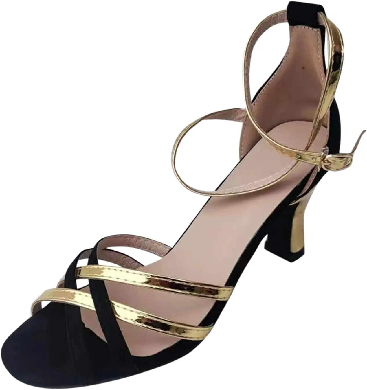Strappy Heels For Women Women's Summer Fashion Suede Open Toe Package Heel Sandals Casual Comfortable Fine High Heel