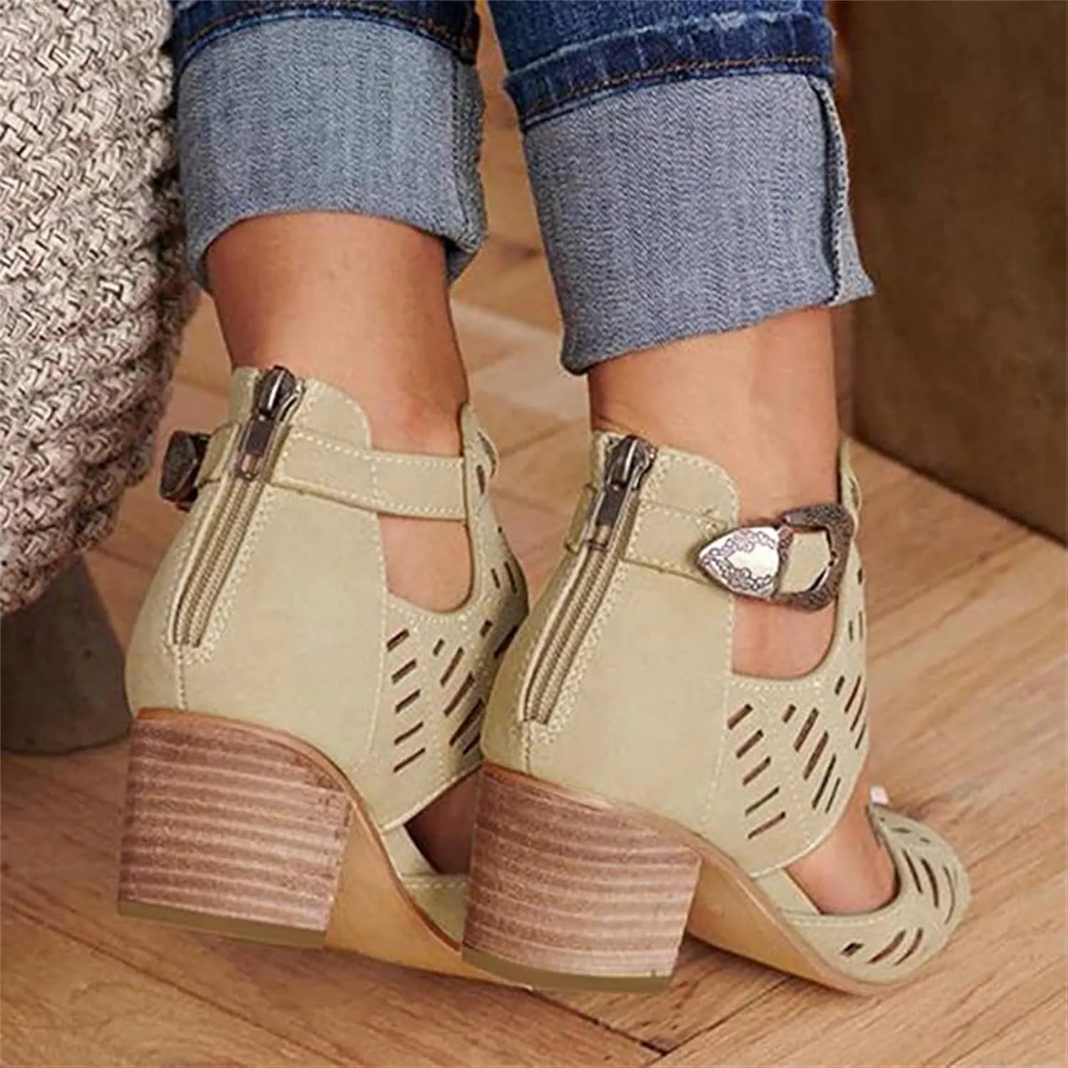 Strappy Sandals For Women,Chunky Block High Heels for Women,Open Toe Shoes Heels for Women Dressy Ankle Strap Sandals