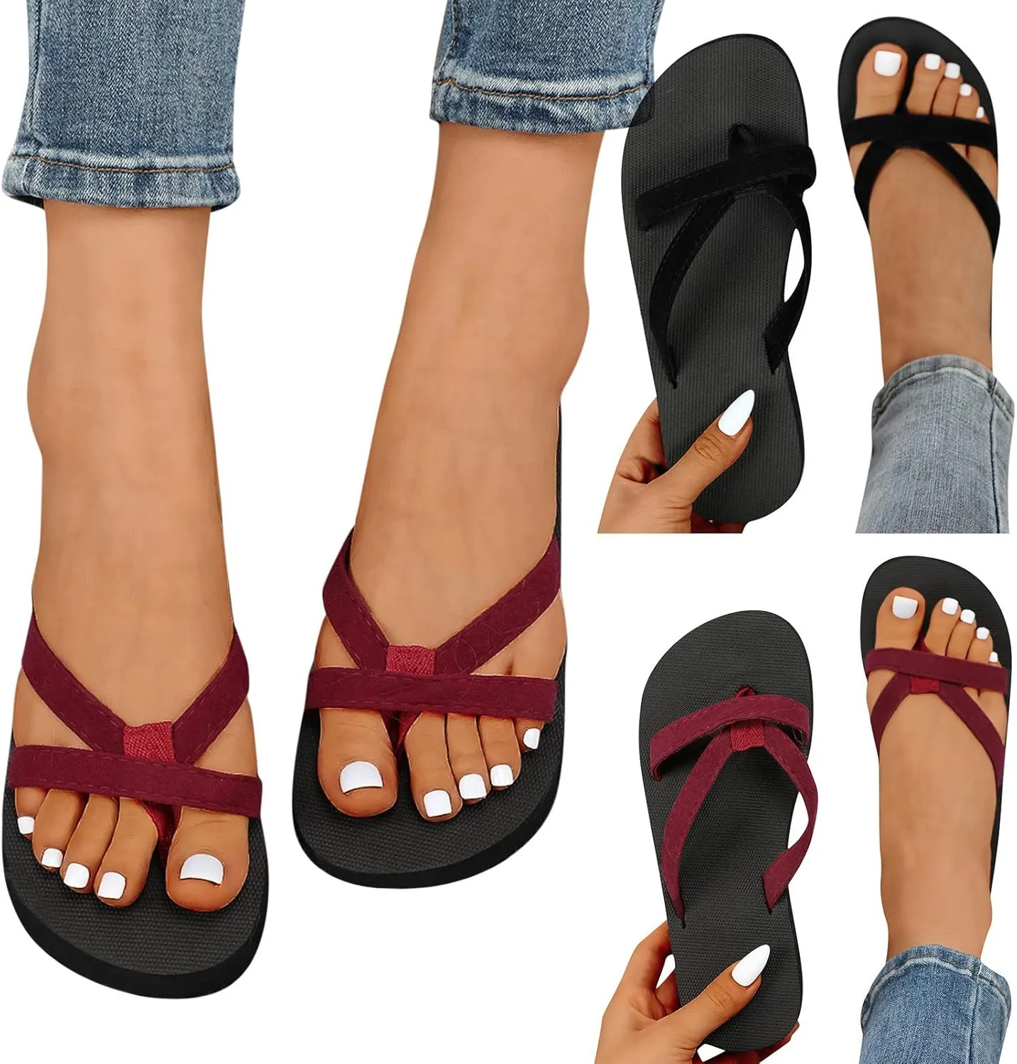 Summer Sandals for Women 2023 Comfy Platform Sandal Flip Flops Open Toe Slippers Casual Beach Travel Sandals