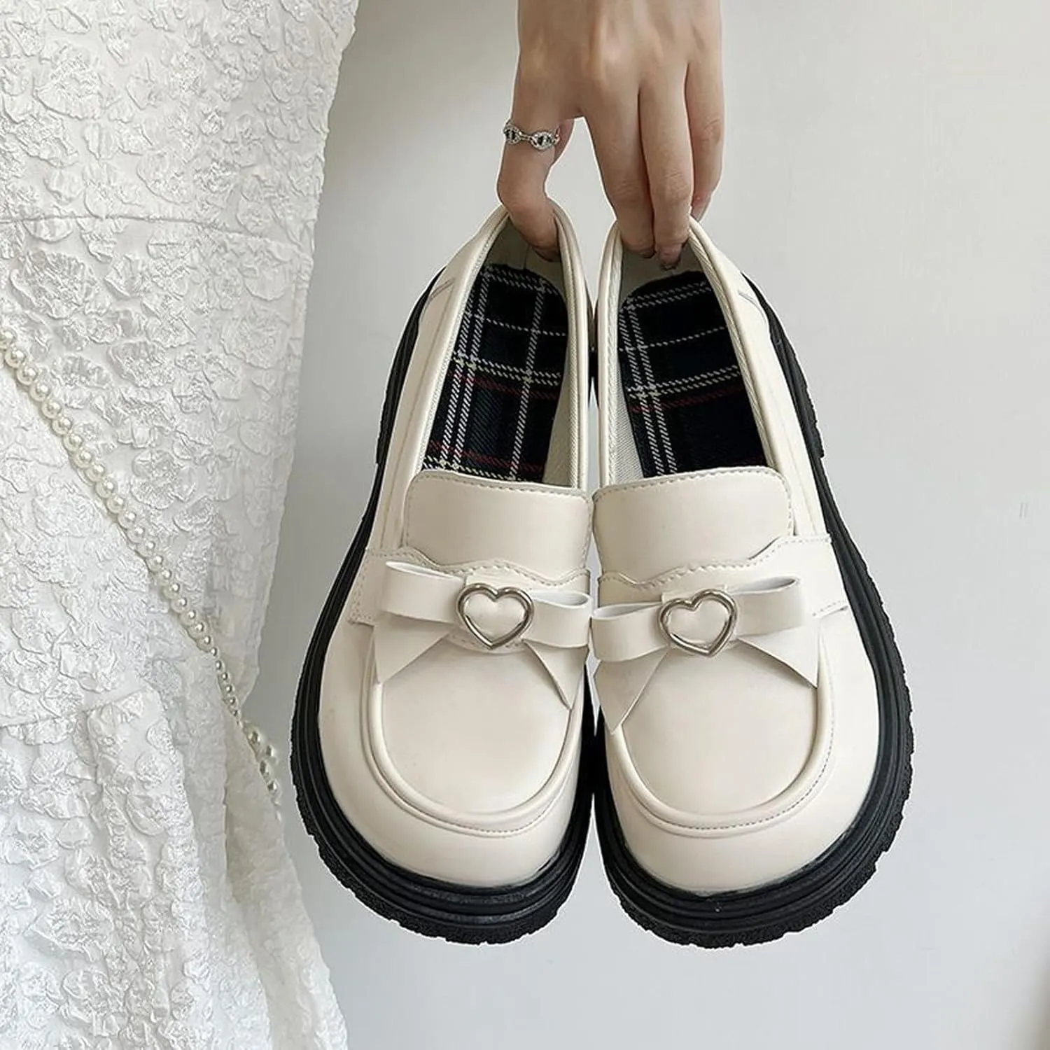 Sweet Lolita Cosplay Flat Mary Jane Shoes Cute Goth Chunky Platform Dress Pumps Shoes PU Leather Oxfords for Women