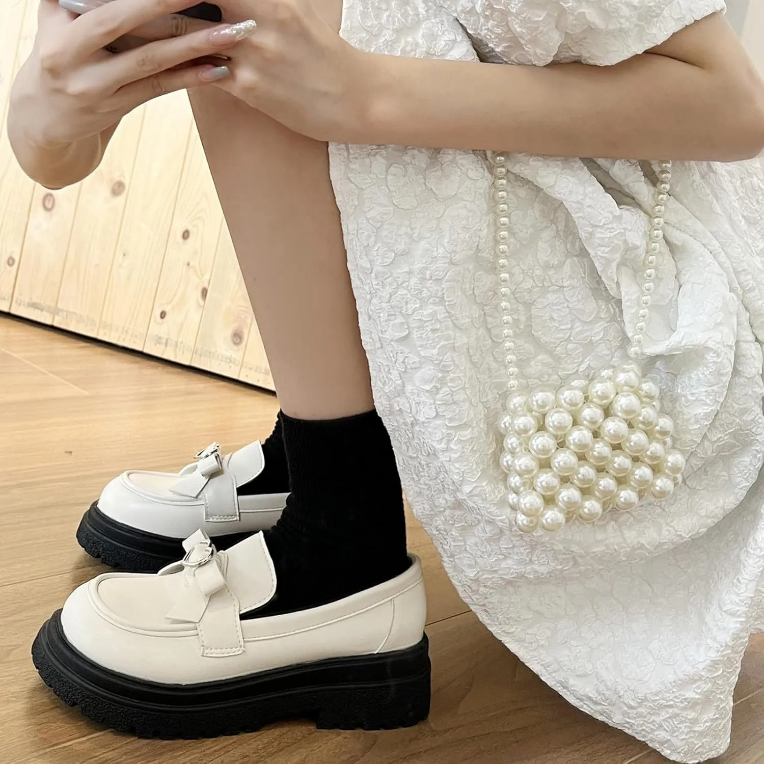 Sweet Lolita Cosplay Flat Mary Jane Shoes Cute Goth Chunky Platform Dress Pumps Shoes PU Leather Oxfords for Women