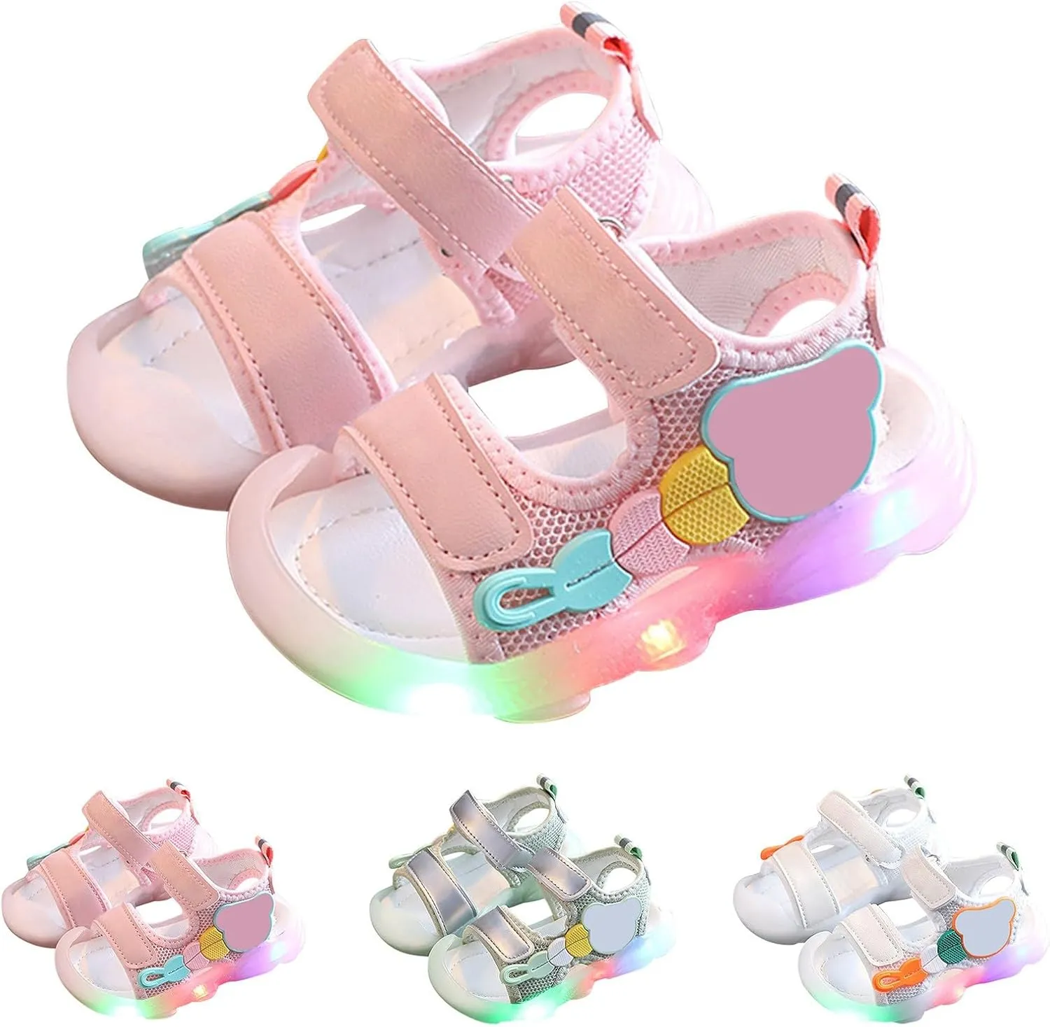 Toddler Baby Light Up Shoes Children Shoes Light Up Shoes LED Light Up Sports Shoes Casual Adjustable Strap Shiny Shoes