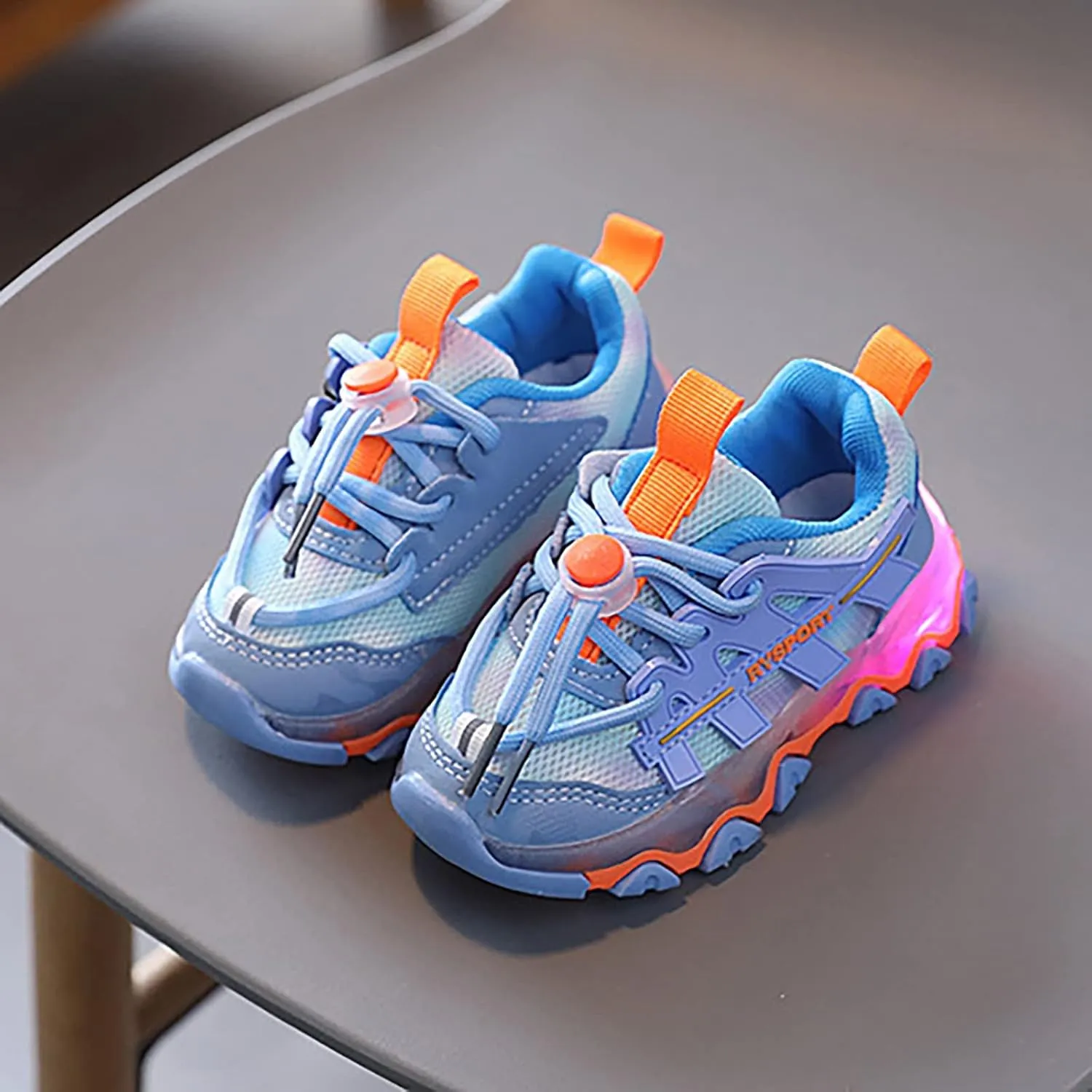 Toddler Boys Girls Light Up Shoes Flashing Lightweight Mesh Breathable Adorable Casual Toddler Athletic Sneakers