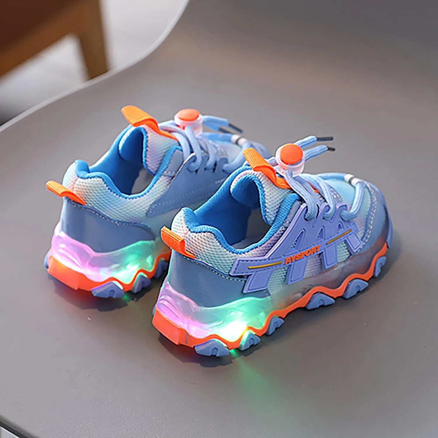 Toddler Boys Girls Light Up Shoes Flashing Lightweight Mesh Breathable Adorable Casual Toddler Athletic Sneakers