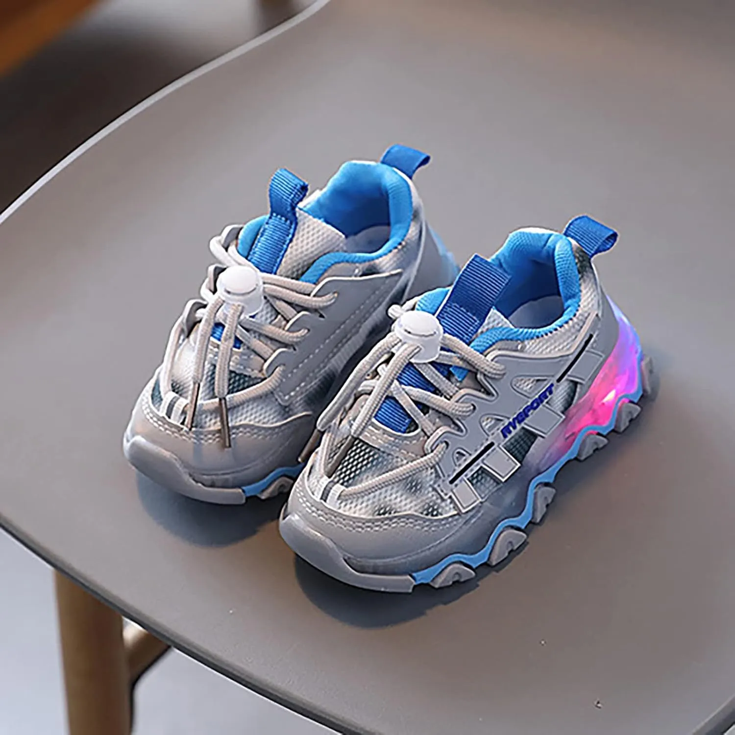 Toddler Boys Girls Light Up Shoes Flashing Lightweight Mesh Breathable Adorable Tennis Shoes Luminous Trainer