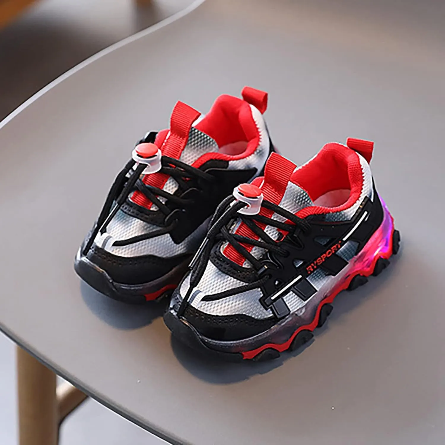Toddler Boys Girls Light Up Shoes Flashing Lightweight Mesh Breathable Adorable Tennis Shoes Luminous Trainer