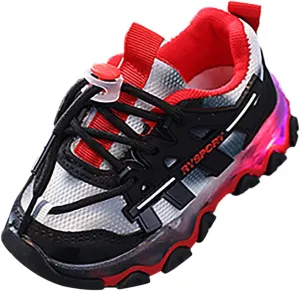 Toddler Boys Girls Light Up Shoes Flashing Lightweight Mesh Breathable Adorable Tennis Shoes Luminous Trainer