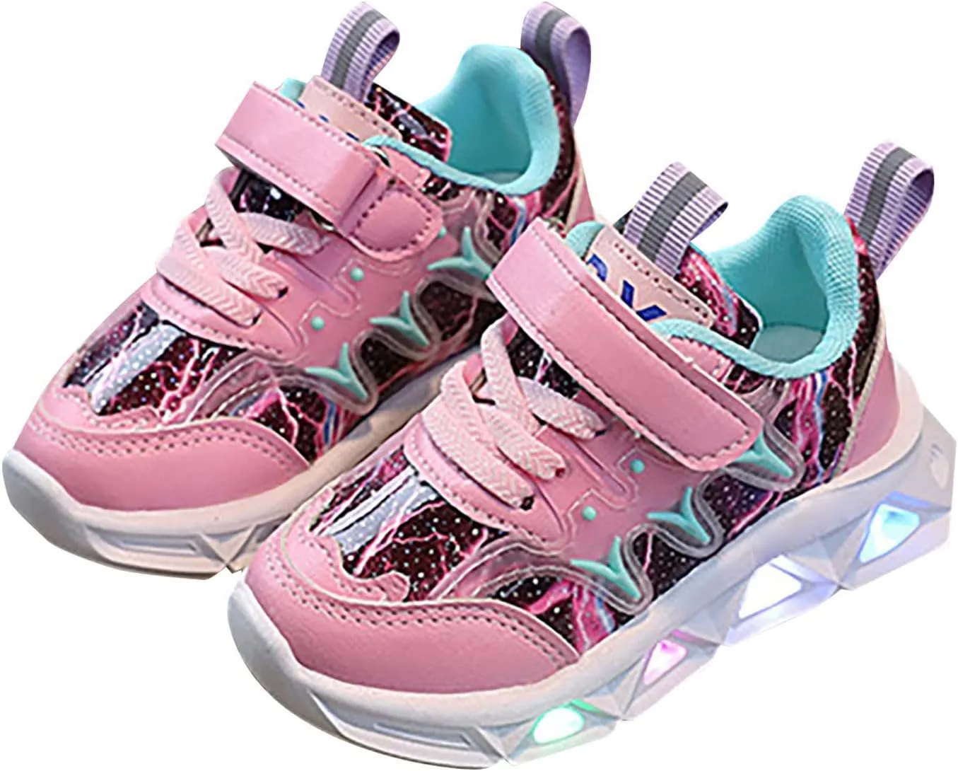 Toddler Boys Girls Light Up Shoes, Lightweight Breathable Anti-Slip, Led Flashing Sport Sneakers Best Gift