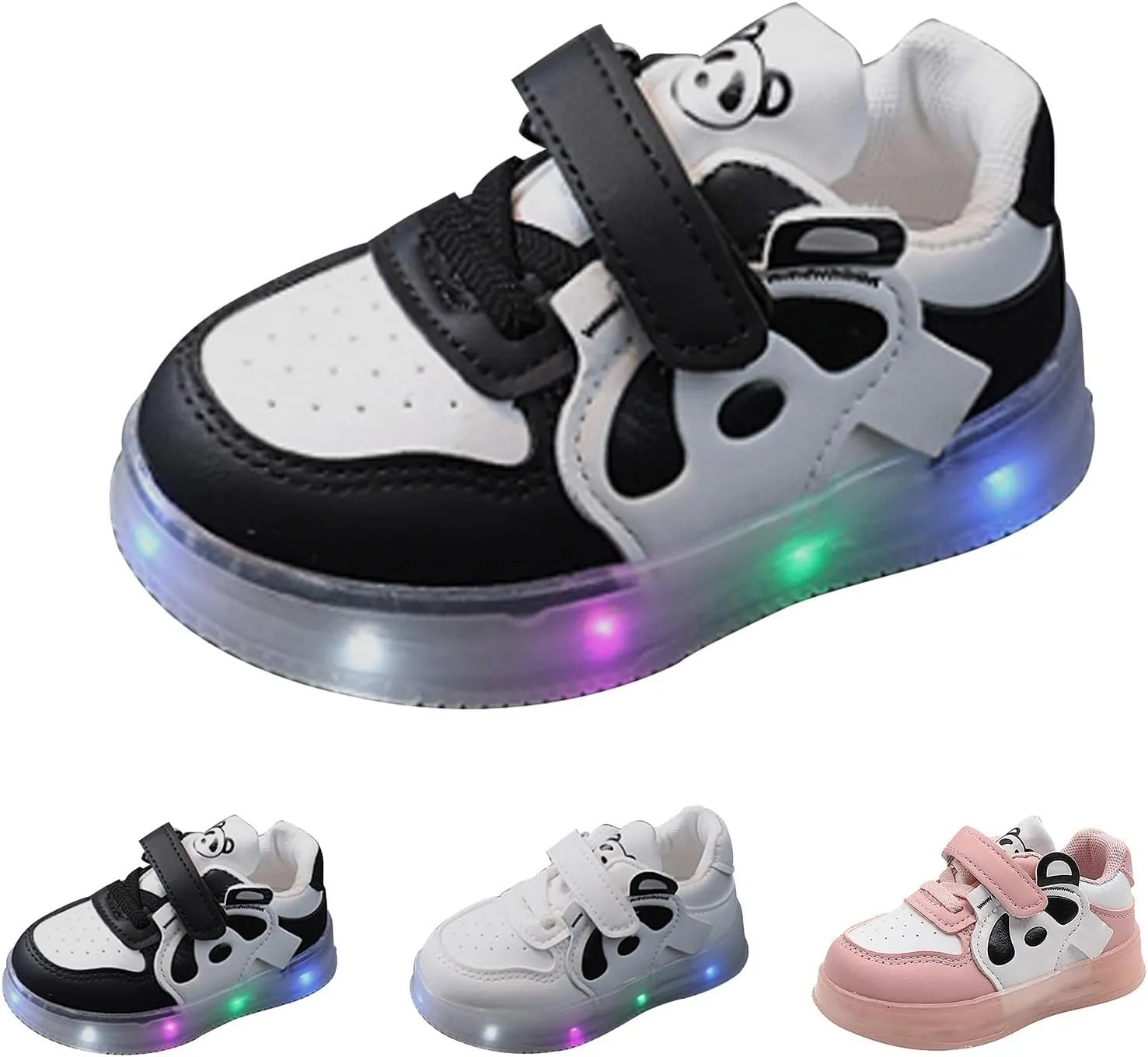 Toddler Boys Girls Light Up Shoes Little-Kids Flashing Led Soft Bottom Breathable First Sport Sneaker Boots for Girls
