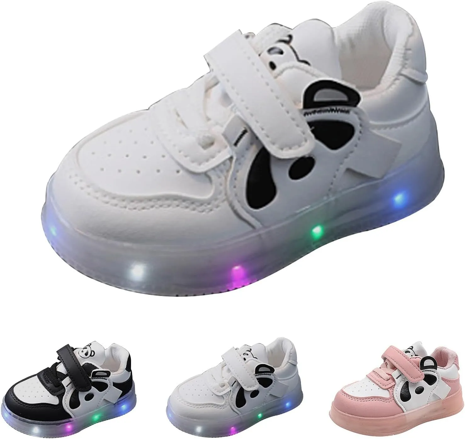 Toddler Boys Girls Light Up Shoes Little-Kids Flashing Soft Bottom Breathable First Sport Casual Slip Shoes Toddler