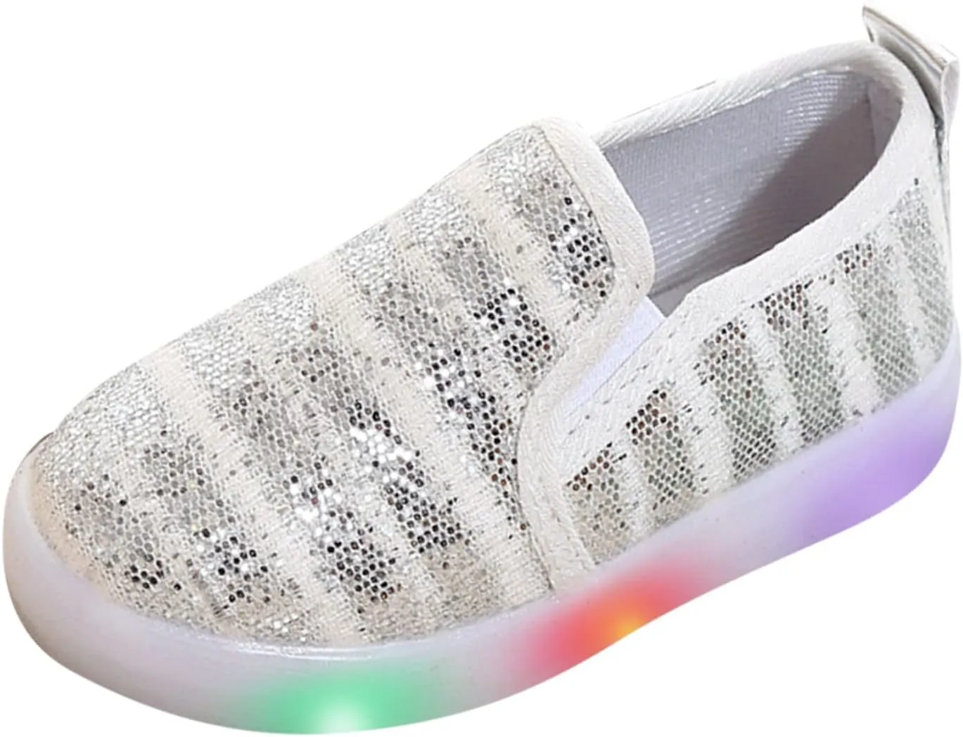 Toddler Boys Girls Sequin Canvas Loafers Shoes Low Top Casual Lazy Slip On Lightweight Athletic Walking Shoes