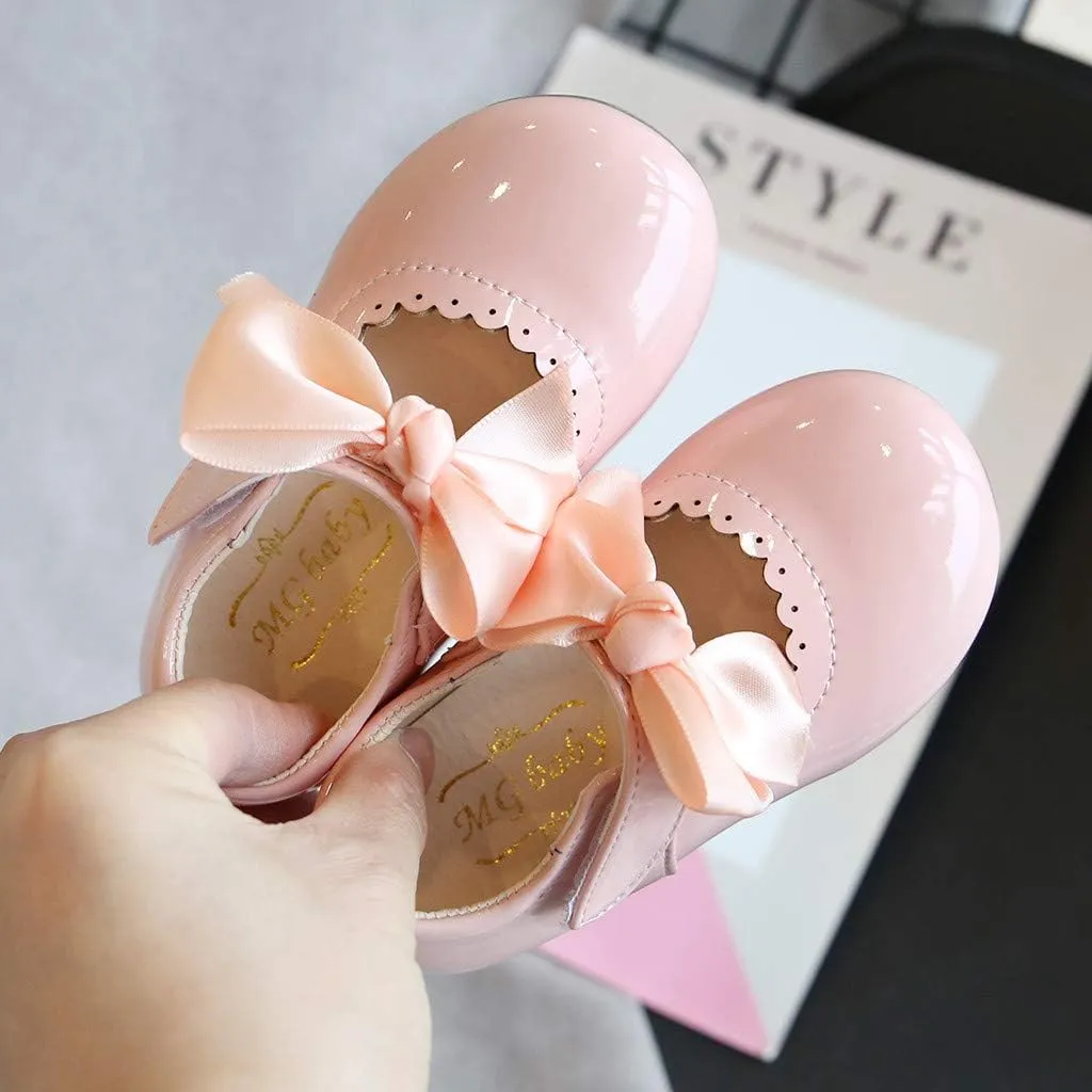 Toddler Dress Shoes,Infant Kids Baby Girls Butterfly Knot Princess Leather Shoes Sandals 0-7 Years