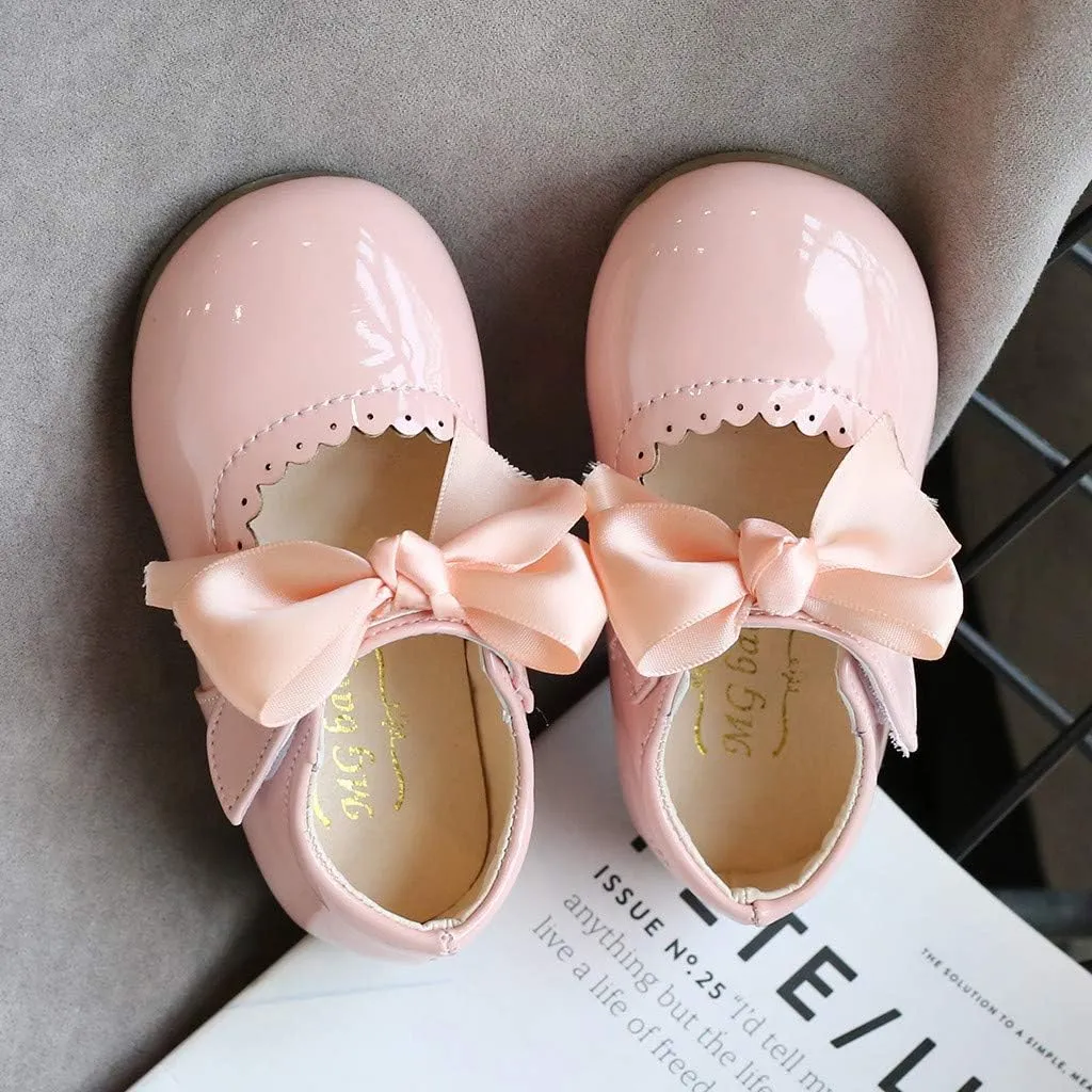 Toddler Dress Shoes,Infant Kids Baby Girls Butterfly Knot Princess Leather Shoes Sandals 0-7 Years
