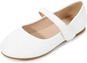 Toddler Girls Mary Jane Ballerina Flat Dress Shoes, Kids Princess Easy Buckle School niform Church Formal Shoes