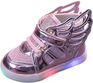 Toddler Glitter Light Up Sneaker Baby Boys Girls Open Toe Soft Sole Non Slip Led Sport Shoes Lightweight Cozy Shoes