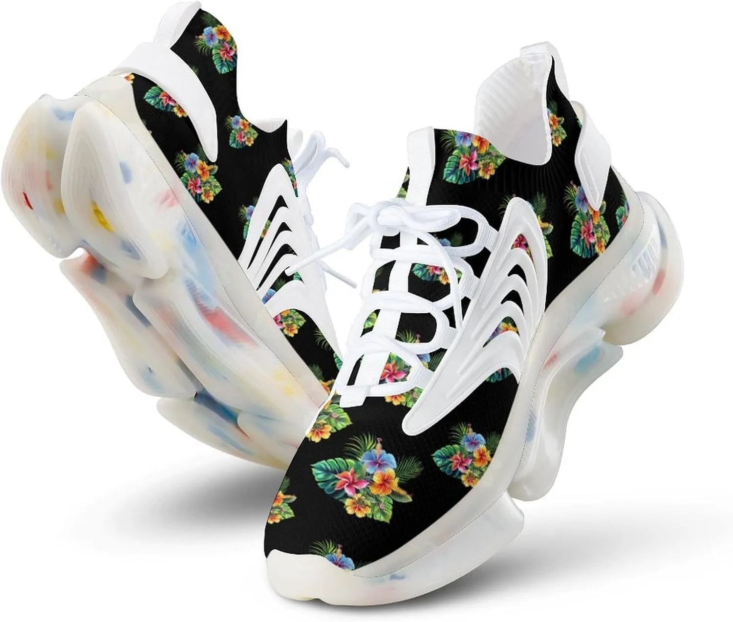 Tropical Flowers Men's Running Shoes Lightweight Walking Shoe Breathable Sneaker