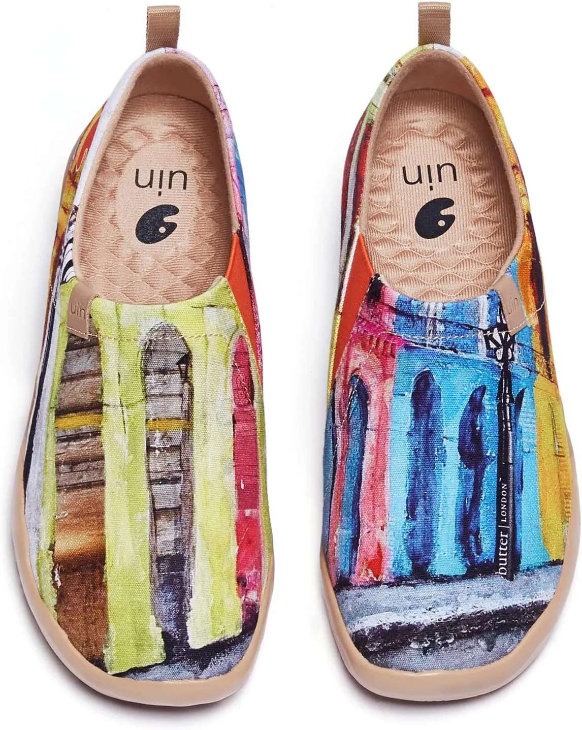 UIN Women's Slip Ons Canvas Lightweight Flats Sneakers Walking Casual Loafers Comfortable Art Painted Travel Shoes Old Havana (5)