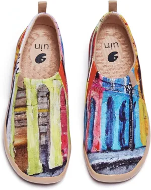 UIN Women's Slip Ons Canvas Lightweight Flats Sneakers Walking Casual Loafers Comfortable Art Painted Travel Shoes Old Havana (5)