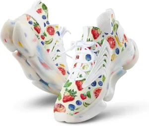 Watercolor Fruits Men's Running Shoes Lightweight Walking Shoe Breathable Sneaker