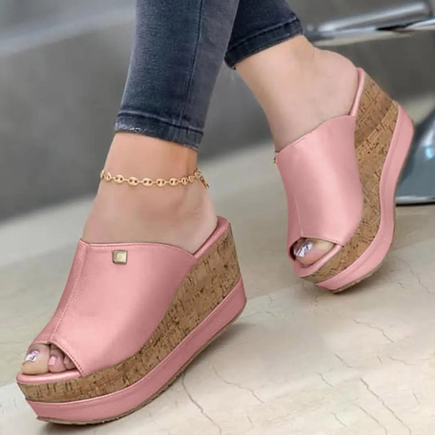 Wedge Sandals for Women Comfortable Wide Width Cushioned Footbed Adjustable Straps Platform Slides Summer Walking Shoes 2025 Spring and Summer Vacation