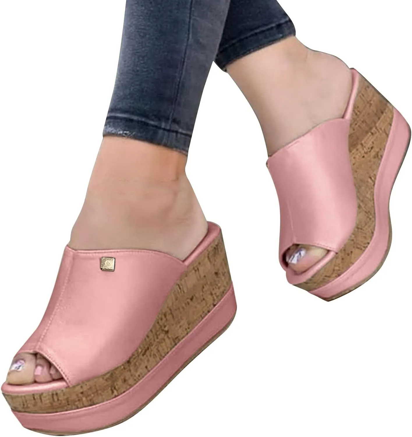 Wedge Sandals for Women Comfortable Wide Width Cushioned Footbed Adjustable Straps Platform Slides Summer Walking Shoes 2025 Spring and Summer Vacation