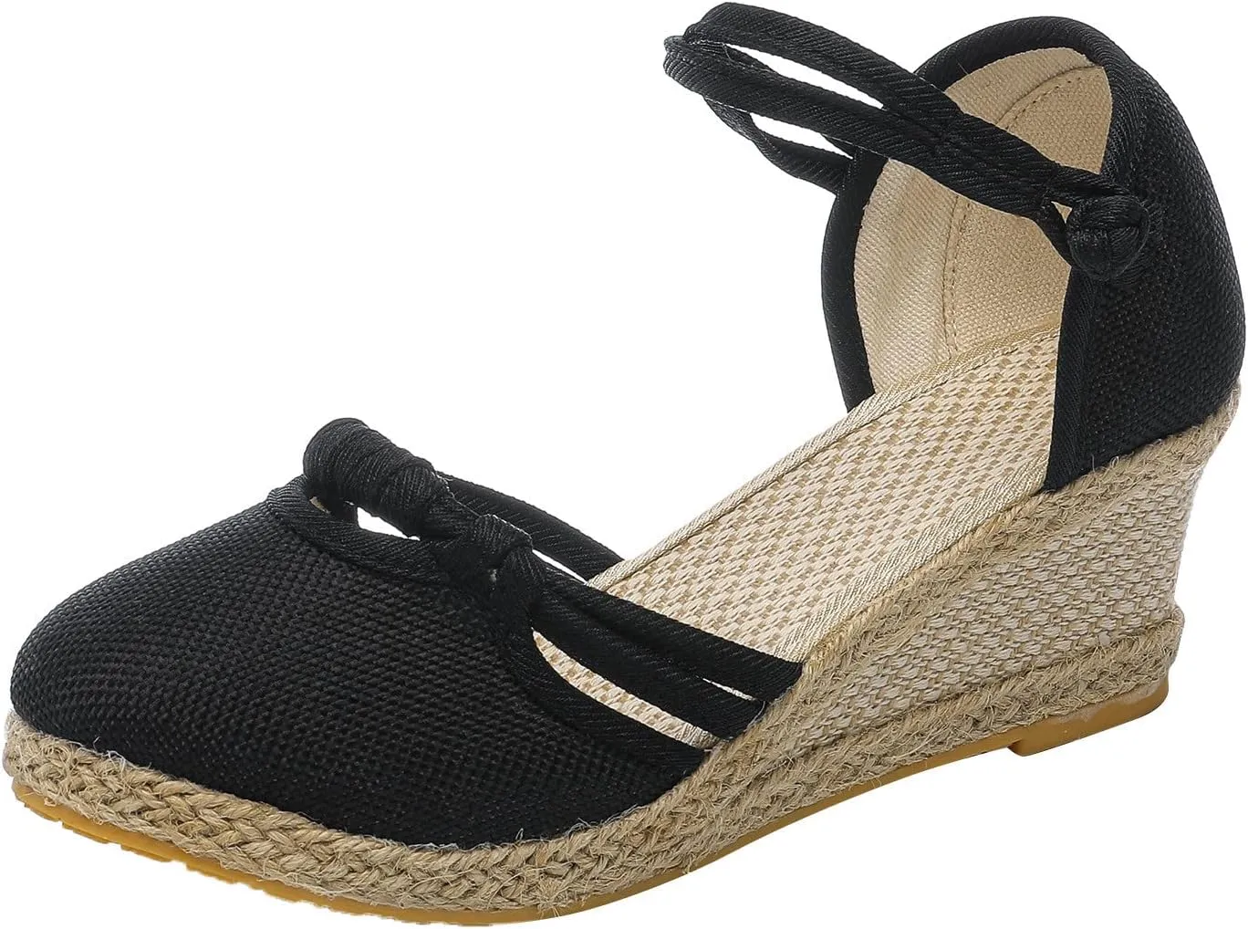 Wedge Sandals for Women Platform Espadrille Strappy Casual Heeled Sandal Comfortable with Closed Toe and Ankle Strap High Heel Wedges for Women Summer Shoes