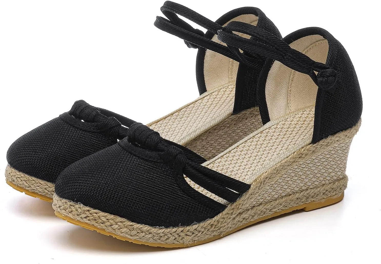 Wedge Sandals for Women Platform Espadrille Strappy Casual Heeled Sandal Comfortable with Closed Toe and Ankle Strap High Heel Wedges for Women Summer Shoes