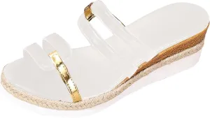 Wedge Sandals for Women Summer Open Toe Slippers Casual Wedges Slip on Platform Sandals Beach Travel Walking Shoes2