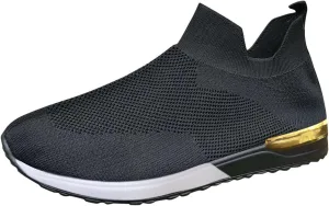 Women Breathable Slip On Sneakers Casual Walking Shoes Lightweight Canvas Comfortable Flats Non Slip Loafers