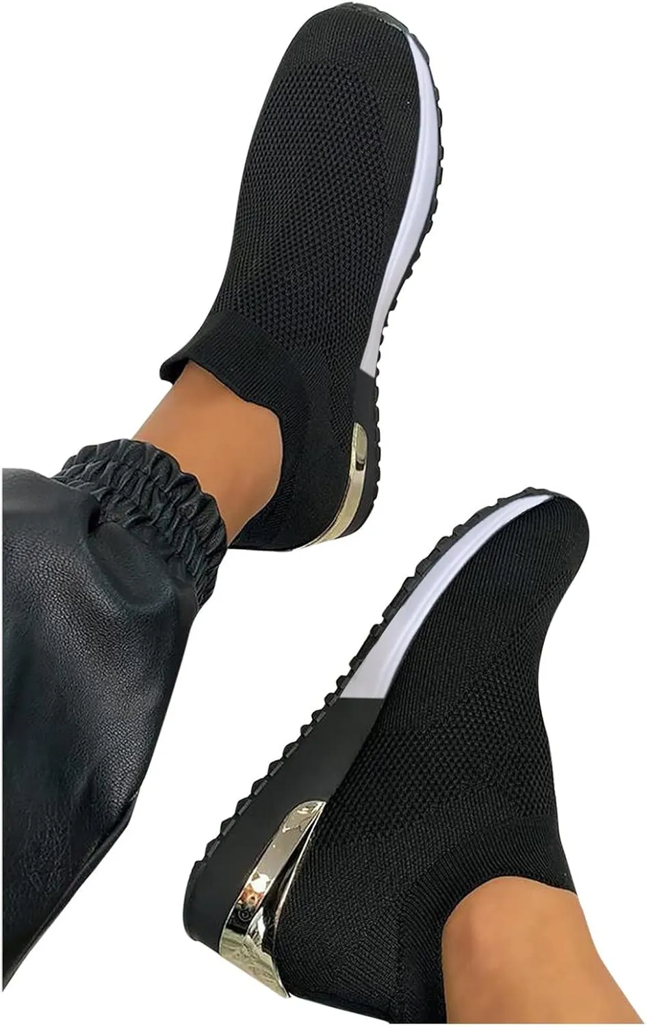 Women Breathable Slip On Sneakers Casual Walking Shoes Lightweight Canvas Comfortable Flats Non Slip Loafers