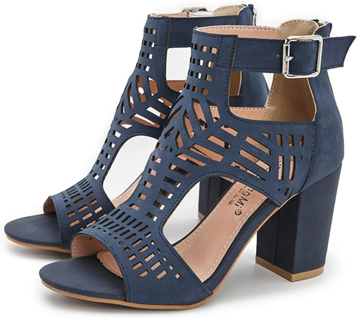 Women Open Toe Sandal Dressy Summer Chunky Block High Heel Shoes Hollow Out Heeled Ankle Straps Dress Pumps Shoes 2025